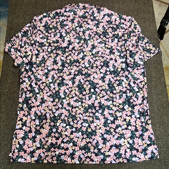 Bad Birdie Playful Floral Golf Polo sz XL :ink Green Black - Picture 10 of 10
